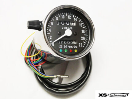 Compteur 60mm Chromé cadran noir